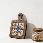 CouldNook Vintage Tile Wooden Trivet - Heat Resistant Kitchen Pot Holder