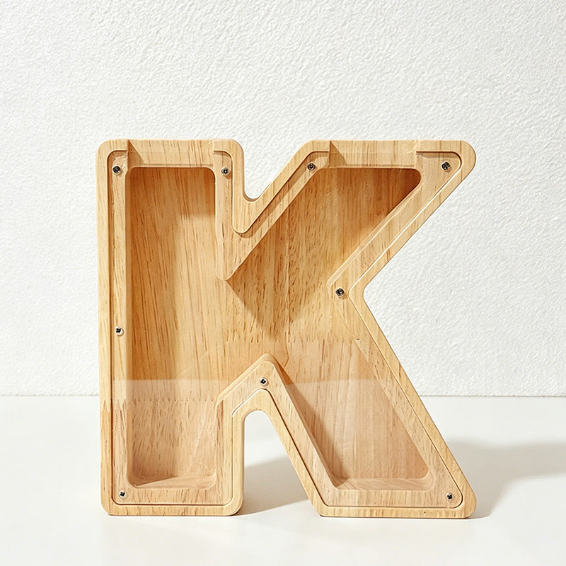 CouldNook 26-letter Wooden Money Box - Desktop Savings Ornament