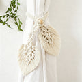 CouldNook Macrame Dual Leaf Curtain Tieback - Window Door Drape Accent Decor