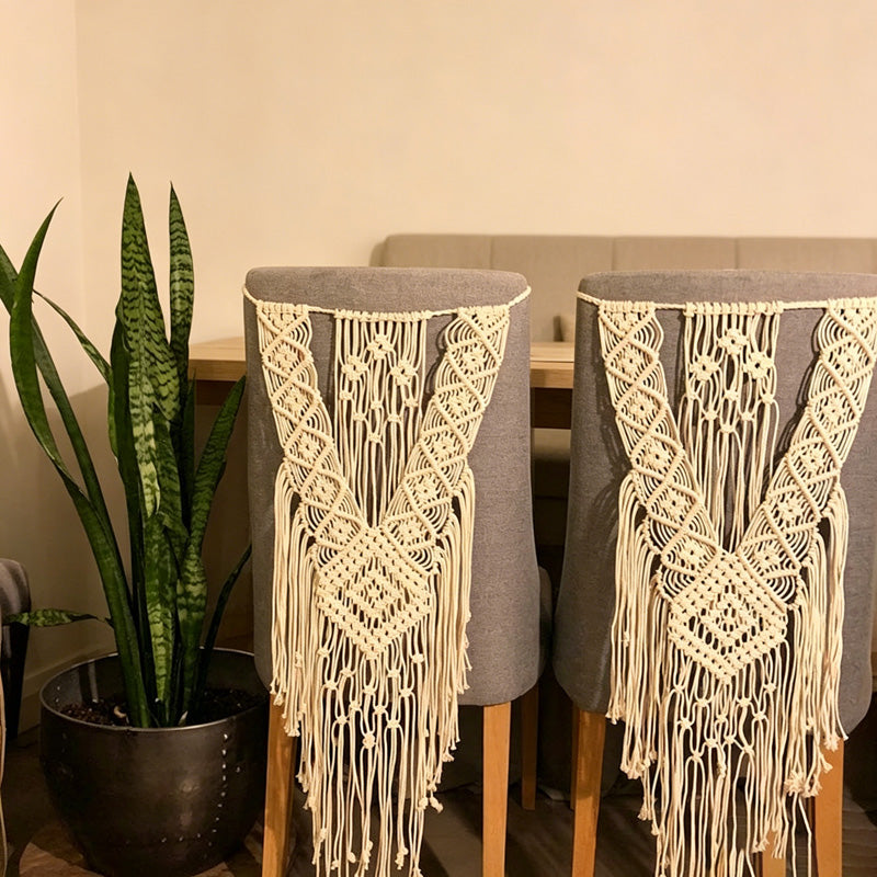 CouldNook Macrame Chair Back Cover - Event Chair Decor