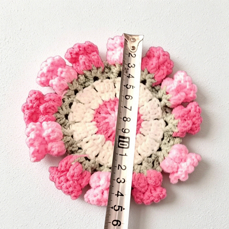 CouldNook Hand Crochet Bellflower Coaster - Floral Heat Resistant Table Decor