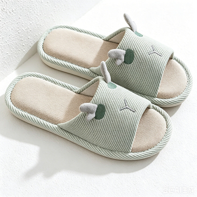 CouldNook Bunny Pattern Open Toe Slippers - Playful Kitchen Accent