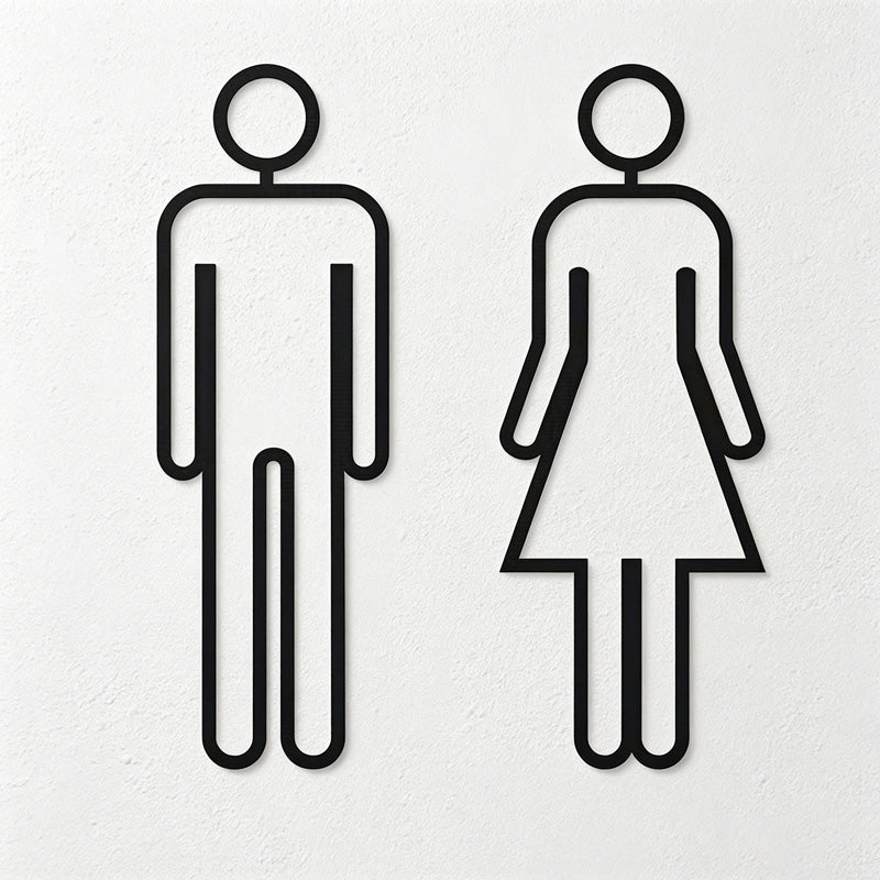 CouldNook 1Pair Of Restroom Door Wall Sign - Simple Room Marker