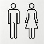 CouldNook 1Pair Of Restroom Door Wall Sign - Simple Room Marker
