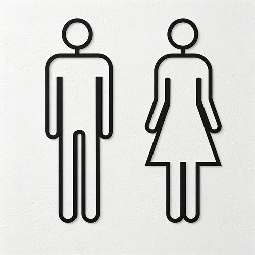 CouldNook 1Pair Of Restroom Door Wall Sign - Simple Room Marker
