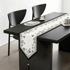 CouldNook Retro French Vintage Floral Table Runner - Luxury V-Shape Tassel Mat