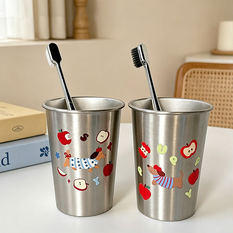 CouldNook Polka Dot Dog Rinse Cup - Durable 304 Stainless Steel Tumbler