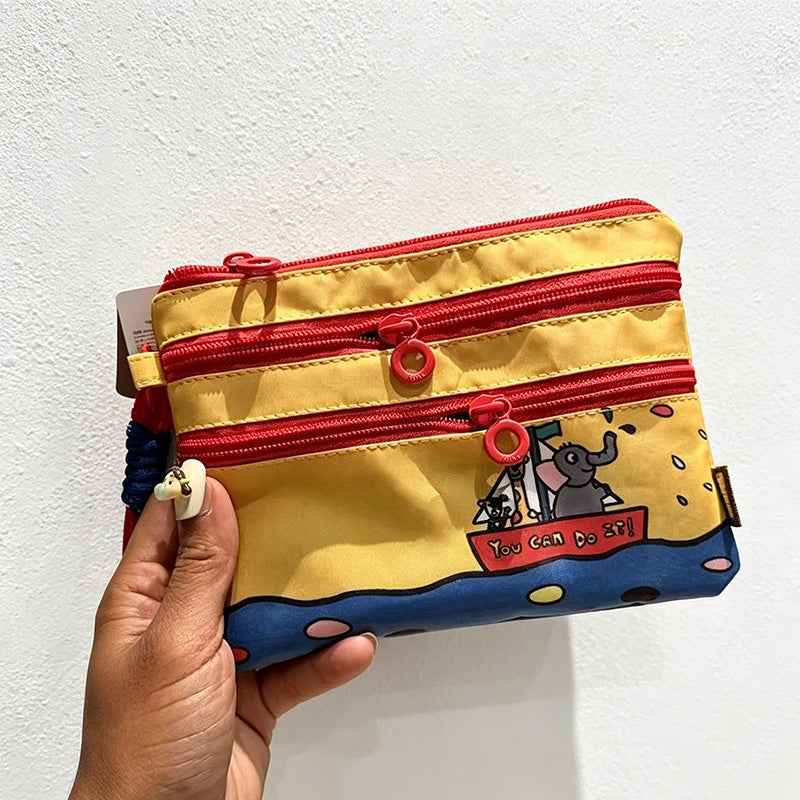 CouldNook Cartoon Double Zipper Pouch - Daily Bag Organizer
