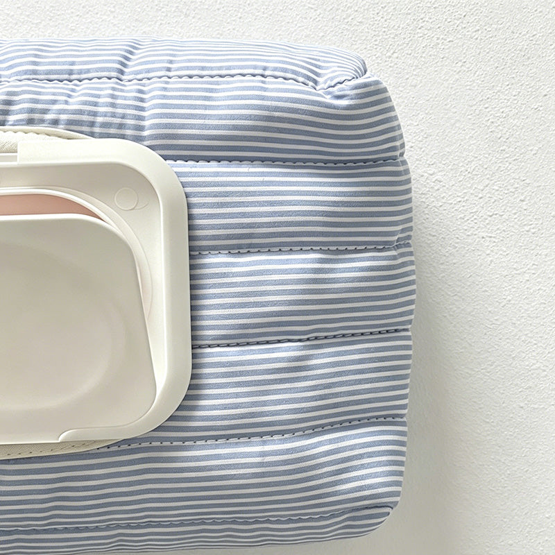 CouldNook Quilted Stripe Tissue Bag - Aesthetic Portable Fabric Case
