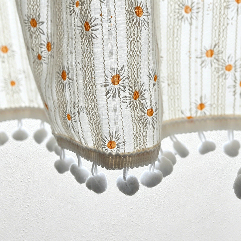 CouldNook Daisy Floral Half-Curtain - Aesthetic Cotton Cafe Drapery