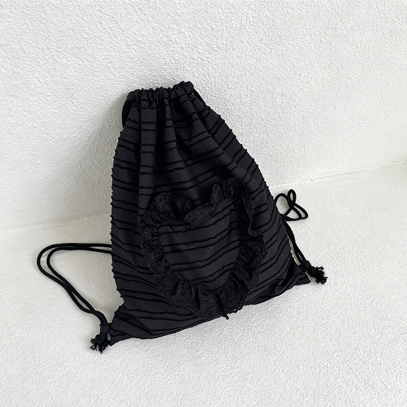 CouldNook Ruffle Drawstring Backpack - Everyday Soft Carry Accent