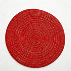 CouldNook Nordic Round Woven Placemat - Aesthetic Cotton Yarn Mat