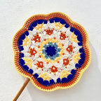 CouldNook Hand Crochet Round Hand Fan - Retro Chinese Style Woven Decor Fan