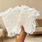 CouldNook Ruffled Lace Fabric Journal Cover - Desk and Planner Notebook