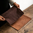 CouldNook Vintage Zen Waterproof Tea Mat - Wabi-Sabi Crinkled Fabric Placemat & Coaster
