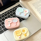 CouldNook Cartoon Frying Pan Shaped Contact Lens Case - Travel Lens Accessory