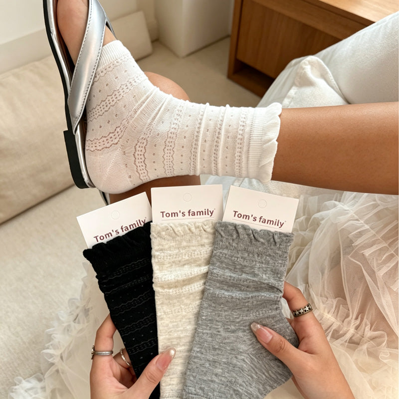 CouldNook Ribbed Neutral Textured Hosiery - Easy Storage Accent
