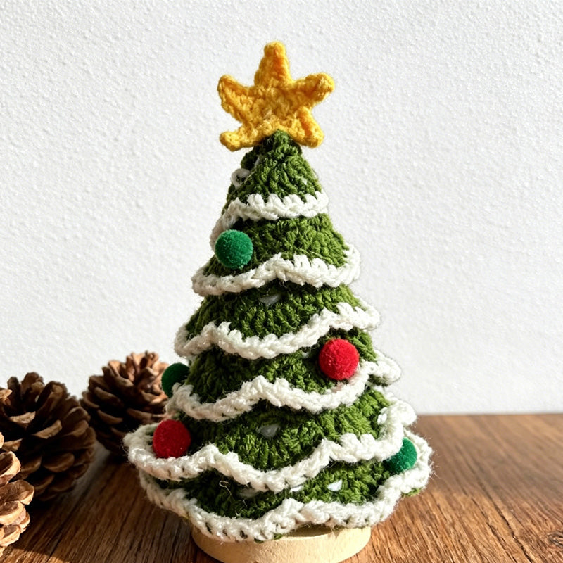 CouldNook Crochet Mini Wreath Christmas Ornament - Xmas Tree Hanging Decor