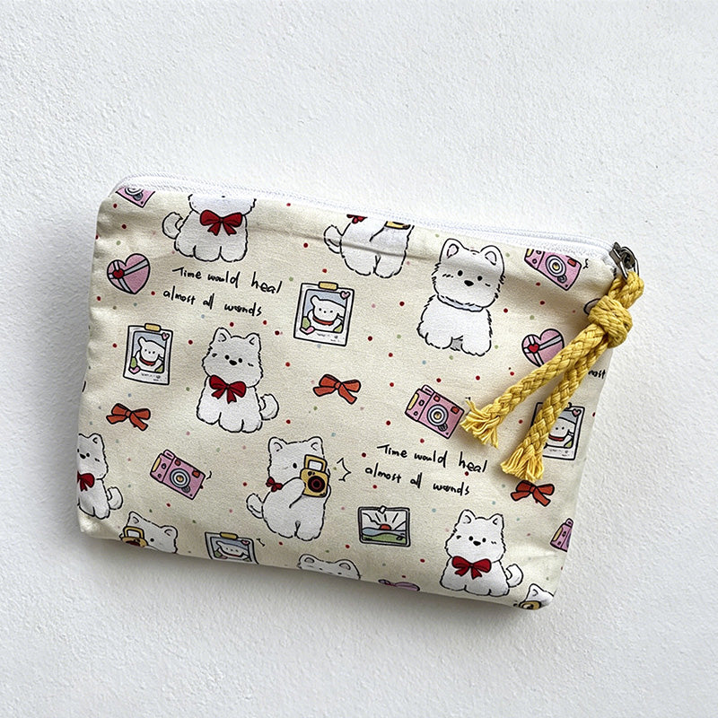 CouldNook Canvas Cosmetic Pouch Mini Zipper Makeup Coin Storage Bag - Small Storage Accent