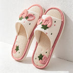 CouldNook Strawberry Pattern Open Toe Slippers - Sweet Home Display Accent