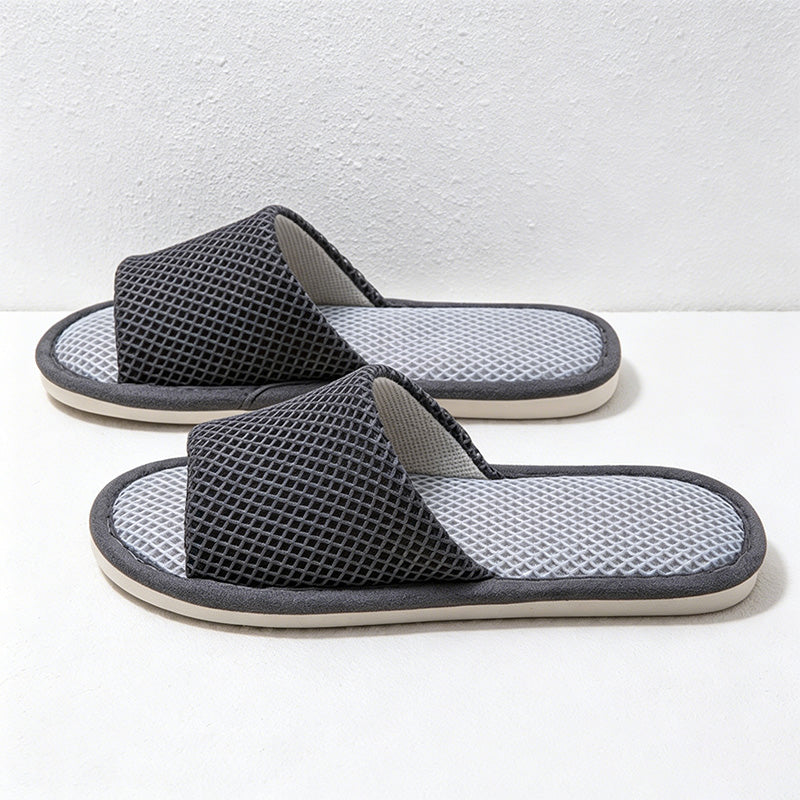 CouldNook Mesh Texture Open Toe House Slippers - Airy Indoor Accent