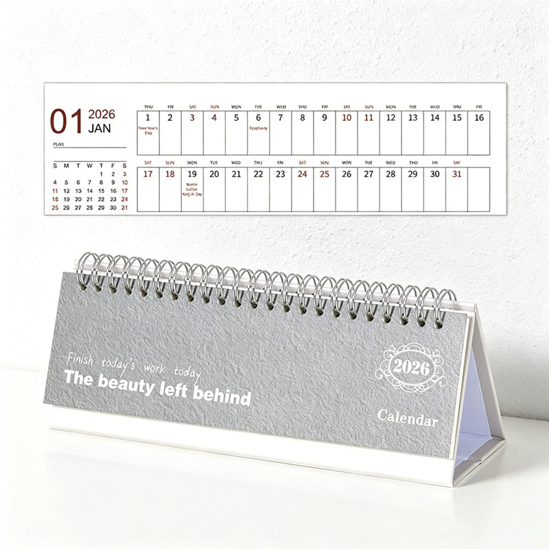 CouldNook Mini Desk Calendar - Minimalist English Desktop Calendar 2026-2025