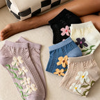 CouldNook Mesh Big Floral Socks - Sweet Thin Breathable Women Socks