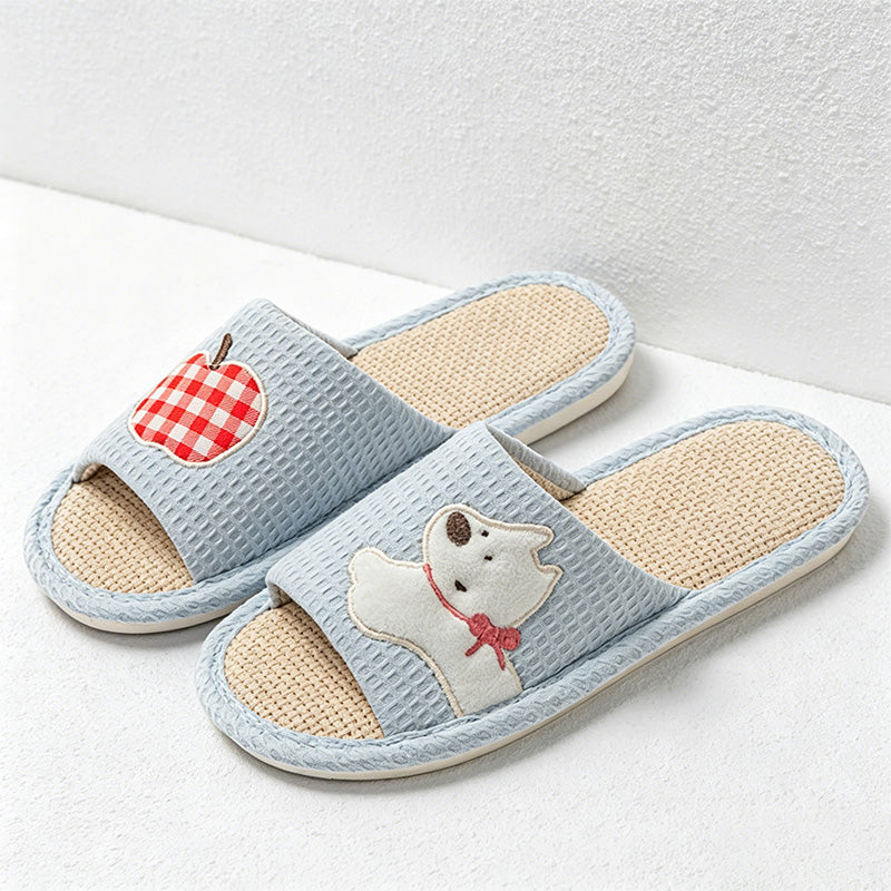 CouldNook Apple Animal Open Toe Slippers - Cheerful Room Accent