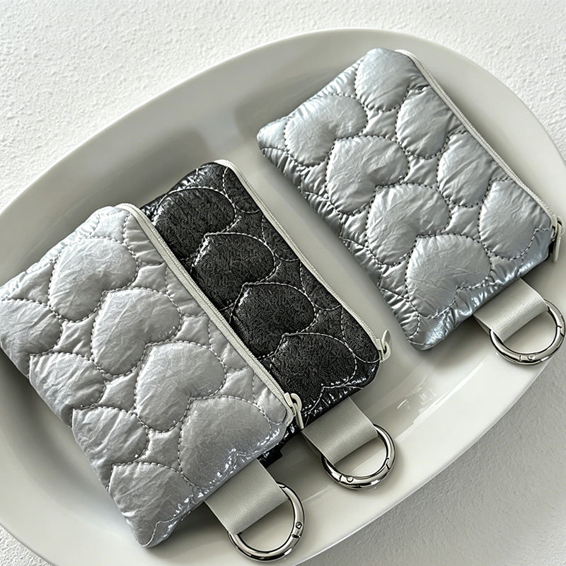 CouldNook Mini Quilted Heart Purse - Aesthetic Portable Card Case