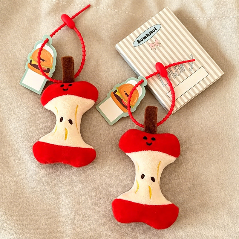 CouldNook Apple Core Plush Bag Charm - Fruit Accent