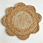 CouldNook Faux Straw Flower Shape Table Placemat - Practical Room Accent