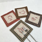 CouldNook Plaid Dining Set - Four-Piece Colorful Table Pad Pack