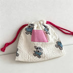 CouldNook Cake Bear Drawstring Bag - Soft Portable Accessory Pouch
