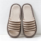 CouldNook Contrast Trim Stripe House Slippers - Warm Indoor Display Accent