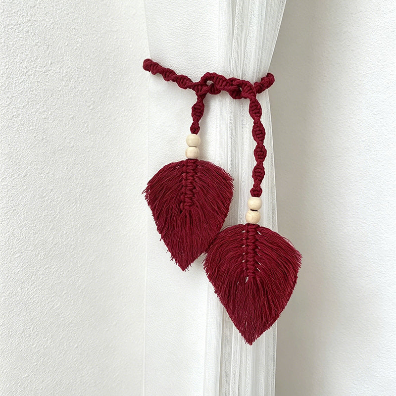 CouldNook Leaf Macrame Curtain Tieback - Soft Window Accent