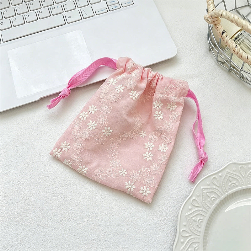 CouldNook Floral Sheer Drawstring Gift Pouch - Vanity Accent