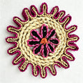 CouldNook Flower Shape Corn Woven Mat - Aesthetic Natural Placemat(Random Color）