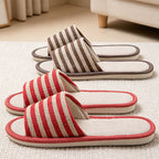 CouldNook Woven Stripe Indoor Slide Slippers - Cozy Entryway Accent