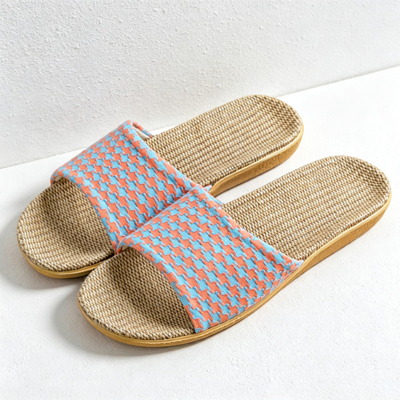CouldNook Woven Look Open Toe Home Slippers - Soft Home Detail