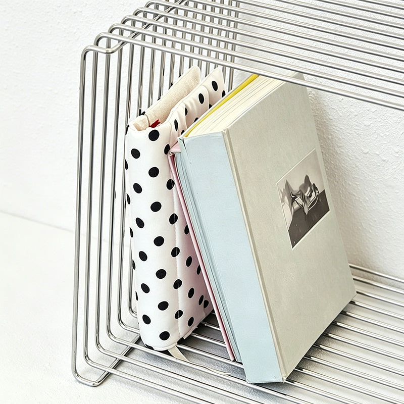 CouldNook Polka Dot Quilted Book Cover - Aesthetic A5 Fabric Sleeve