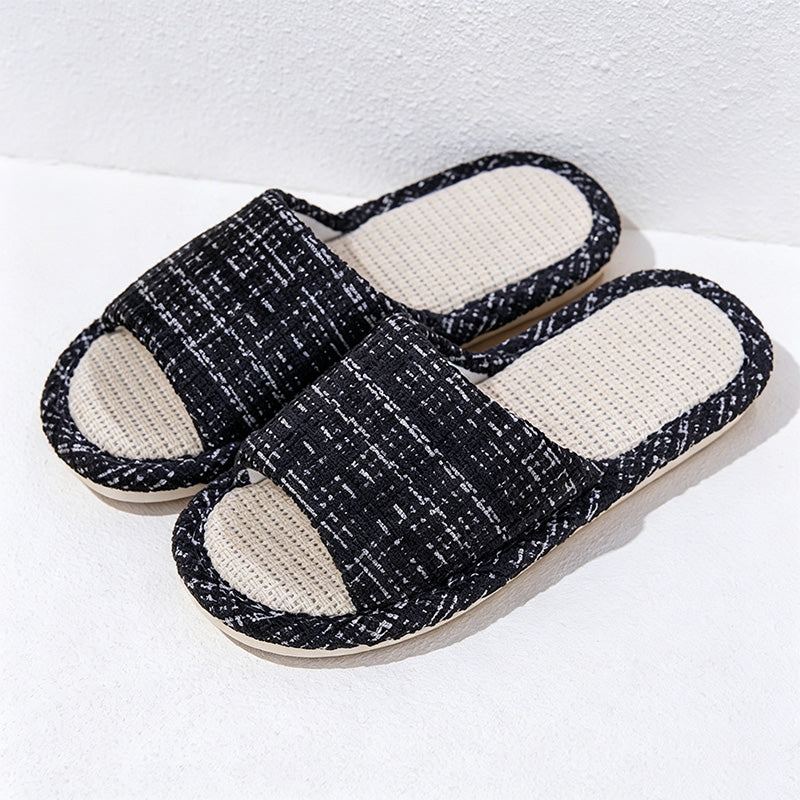 CouldNook Woven Straw-Look Open Toe Slippers - Natural Home Accent