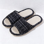 CouldNook Woven Straw-Look Open Toe Slippers - Natural Home Accent