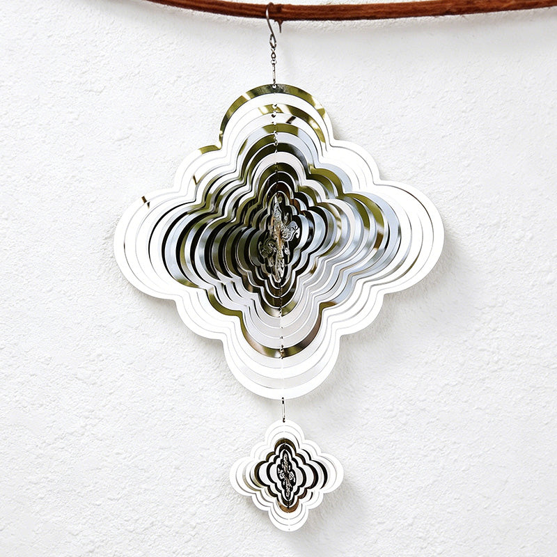 CouldNook 3D Mirror Metal Rotating Cloud Pattern - Cloud Metal Wind Spinner