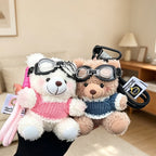 CouldNook Teddy Bear Goggle Bag Charm - Sweater Accent