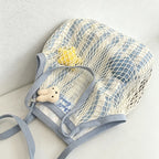 CouldNook Plaid Flower Shoulder Tote Bag - Soft Carry Accent