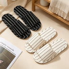 CouldNook Vertical Stripe Open Toe Slippers - Easy Indoor Accent