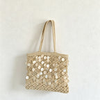 CouldNook Woven Hollow-Out Tote Bag - Large Capacity Knitted Shoulder Bag