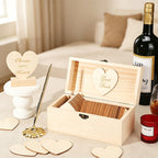 CouldNook Wooden Wedding Heart Guest Book Box Set with 2 Pens