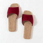 CouldNook Woven Look Contrast Footbed Home Slippers - Gentle Display Piece