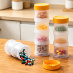 CouldNook Round Transparent Pill Organizer Box - Easy Storage Accent